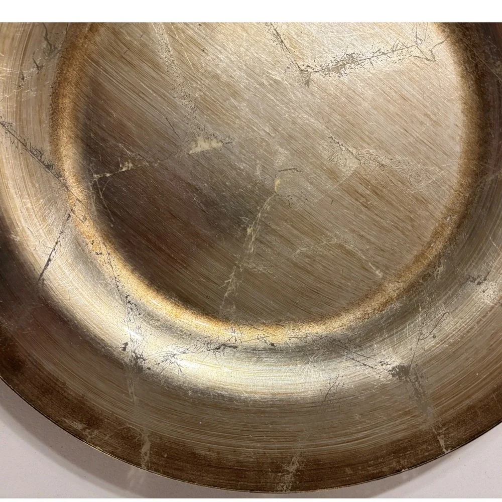 Target Decorative Charger Plate‎ Gold Metallic Crackle Finish Tableware 19 inch